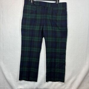 dustinctively  marsh  Black Watch Plaid Trousers Mens 34x24 Green Navy  Tartan